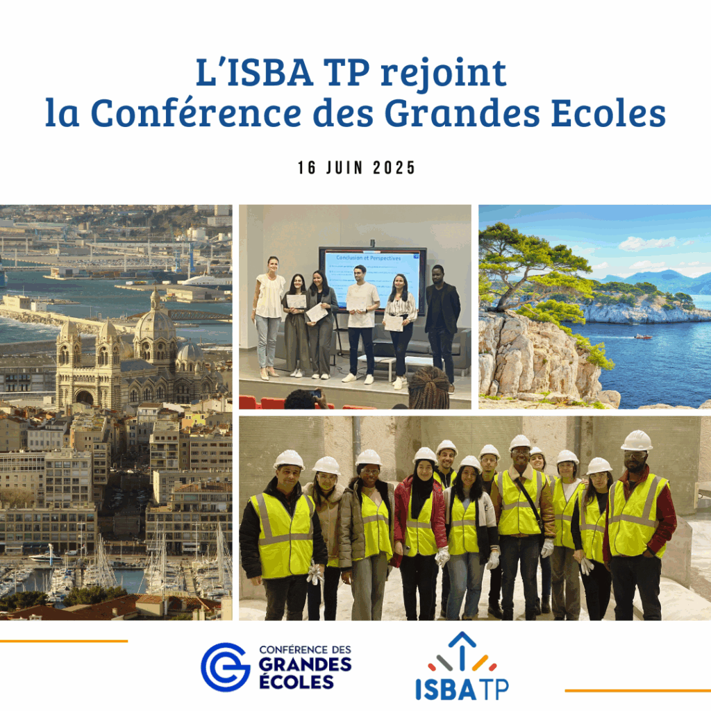 Nous avons l’honneur d’annoncer que l’Institut Supérieur du Bâtiment et des Travaux Publics est désormais membre de la Conférence des grandes écoles (CGE), au sein du Collège Écoles, depuis le 16 juin 2025. 🙌